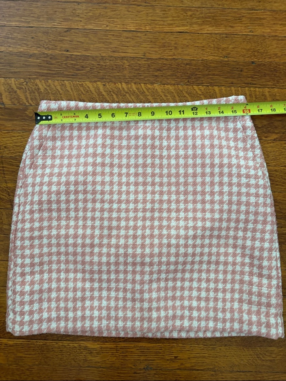 LOFT Pink Gingham Tweed Women's Skirt - Picture 7 of 8